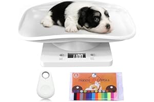 BUUMIN Digital Pet Scale for Small Animal,Puppy Scales for Weighing with Pet Finder ＆ 15 Adjustable Collars,Baby Scale Multi-Function Electronic Scales for Newborn Pets(Max 33 lbs)