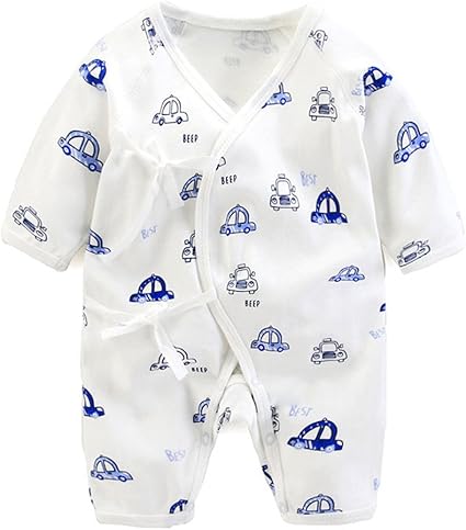 Amazon 前開き パジャマ ベビー 女の子 男の子 赤ちゃん カバーオール 長袖 秋 ロンパース 花柄 リボン 男女兼用 新生児 ルームウェア かわいい オシャレ ベビー肌着 ベビー服 子供服 ベビー肌着 パジャマ 綿 コットン 出産祝い ギフト プレゼント 50 60 70