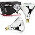BULBMASTER 250 Watt Heat lamp Bulb for Bathroom R40 Incandescent Shower Heat Lamp Clear Infrared Bath Light 250R40 Chicken Light Bulb E26 Base 2 Pack