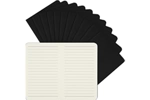 ZCZN Pocket Notebook 3.5x5.5 Inches, Black Softcover Lined Notebook, 12 Pack Small Journal for Office School Travel (12)