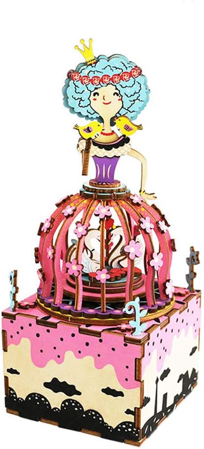MERICAL Diy 3D Robot Wooden Puzzle Game Assembly Music Box Valentine's Day present