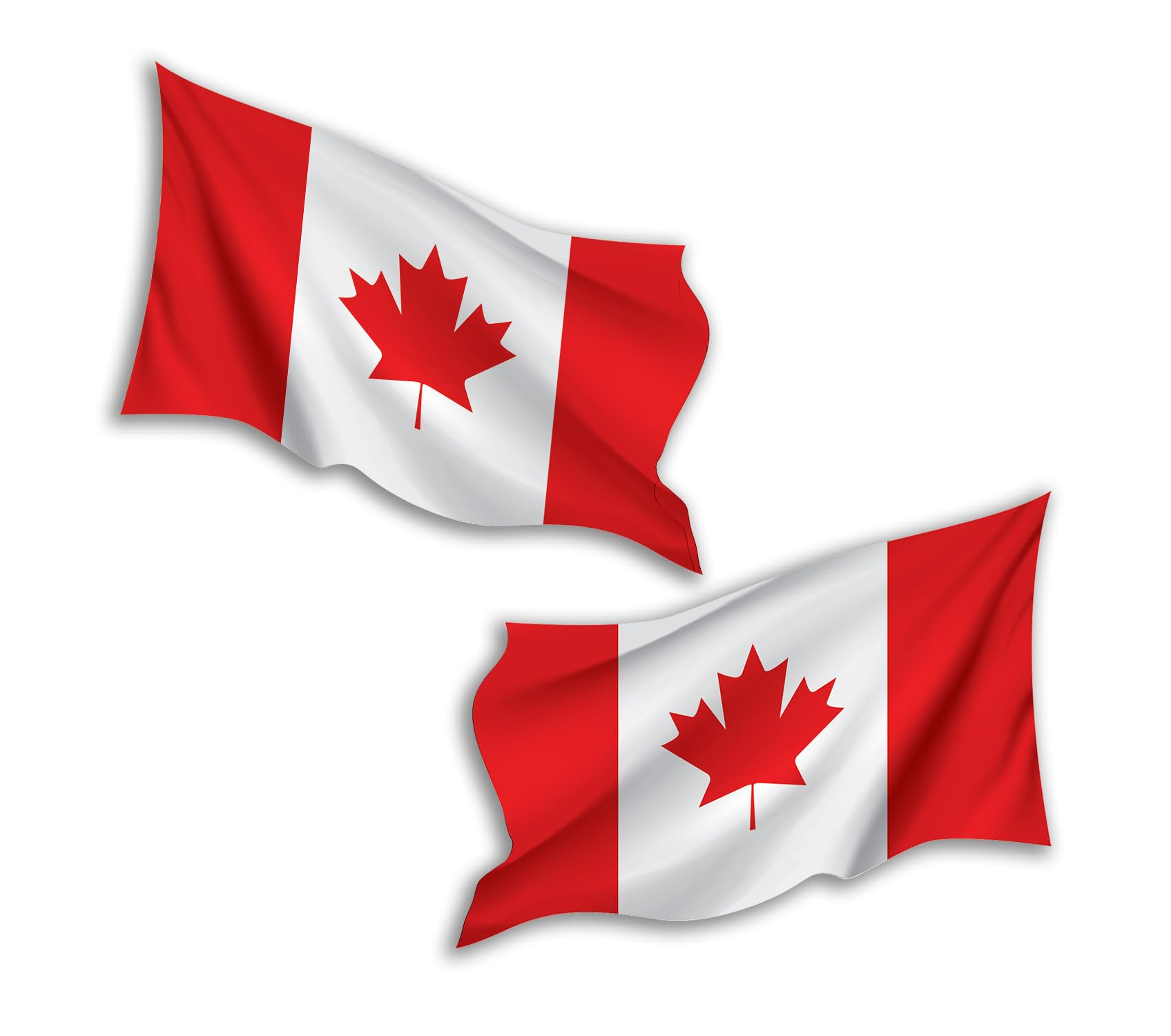 2 x 20cm Waving Canada Flag Vinyl Stickers - Canadian Travel Adventure World Country Location Decal Scrapbook Luggage Sticker #81769
