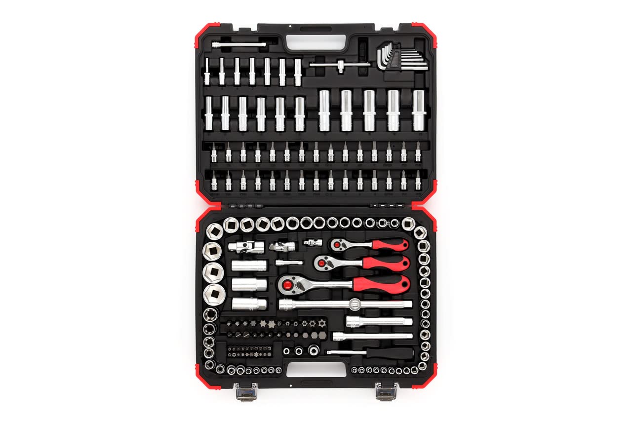 'Gedore Red R45603172 Socket Spanner Set 1/4 ", 5/16", 3/8 "& 1/2 ratchets/172 Pieces Socket Spanner and Bit Set with with 3 switchable Ratchet Ratchet Including Accessories