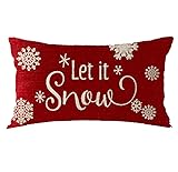 Bnitoam Merry Christmas Red Snowflake Let It Snow