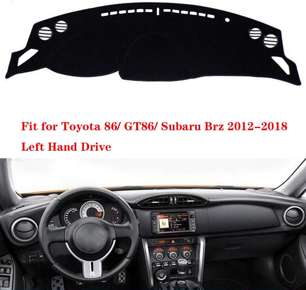 N2Qnice Car Auto Dashboard Cover for Toyota 86/ GT86/ Subaru BRZ 2012-2015 2016 2017 2018 Left Hand Drive Dashmat Pad Carpet Dash Mat