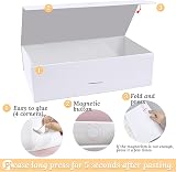 Grantop Luxury Magnetic Gift Box with Lid Ribbon Greeting Card 23x17x7cm White view 6