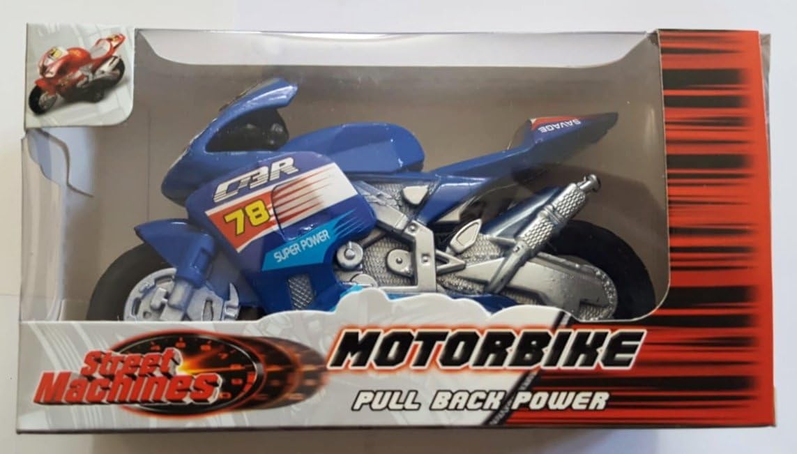 Pull Back Motorbike Toy Motorcycle Street Machine Friction Power Kids Gift New, Green, Small - Image 4