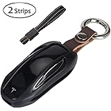 AziPro Tesla Key Fob Cover Case, Alumium Hard Keyless Remote Flip Key Protection Case Shell Cover Key Chain for Men Women (Mo