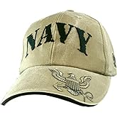 Eagle Crest U.S. Navy Embroidered Cap with Logo. Khaki
