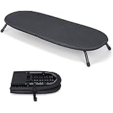 Duwee 12"x32"Table Top Ironing Board with Thicken Felt Padding,Heat Resistant Cover,Foldable Ironing Boards with Hanging Rope