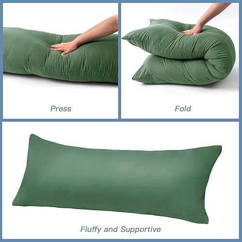 DOWNCOOL Luxury Full Body Pillow Insert with Fiber Cover Ultra Soft Body  Pillow for Sleeping Breathable Lo