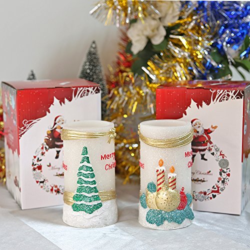 Greluna Flameless LED Candles with Timer, Battery Operated Candles for Holiday Decorations and Gift (Golden Balls)