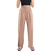 Orient Trail Women's Wide Leg Yoga Pants High Waist Casual Slit Leg Lounge Sweatpants with Pockets Oversized Plus Sizes