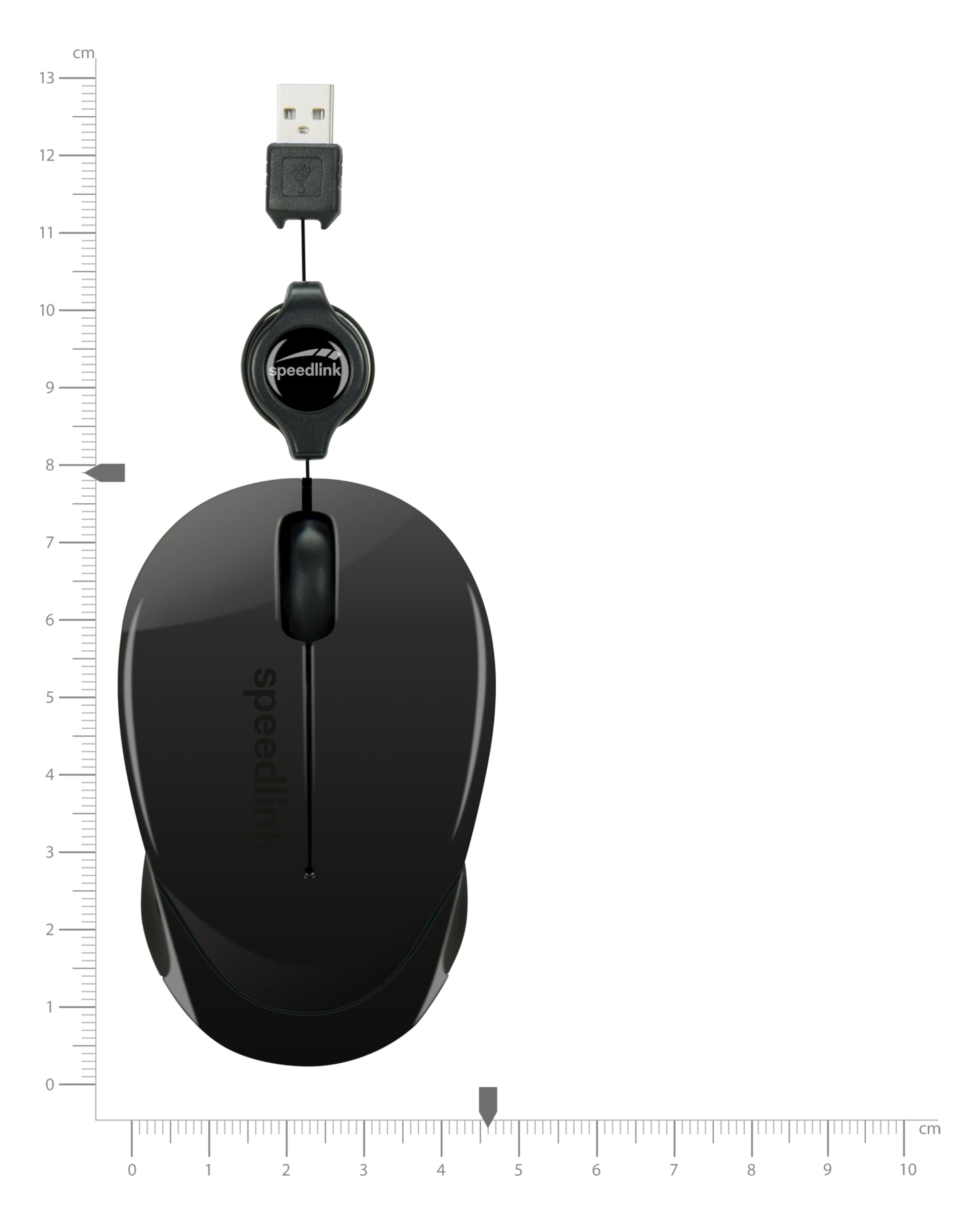 Speedlink BEENIE Mobile Mouse silent - kleine, kompakte Maus kabelgebunden USB, einstellbare Kabellänge mit Kabeleinzug, leiser Klick, schwarz 4