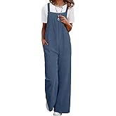 Happy Sailed Womens Corduroy Overalls Winter Fall Casual Sleeveless Adjustable Strap Wide Leg Long Pants Rompers