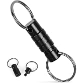 IVEYI Quick Release Keychain, Swivel Aluminum Detachable Key Ring | Quick-disconnect swivel design separates car, home and office keys in seconds with a secure locking connector.