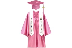 AquaVogue Kids Graduation Cap and Gown Set 2025 -Preschool Graduation Cap with Printed Stole Grad Gift