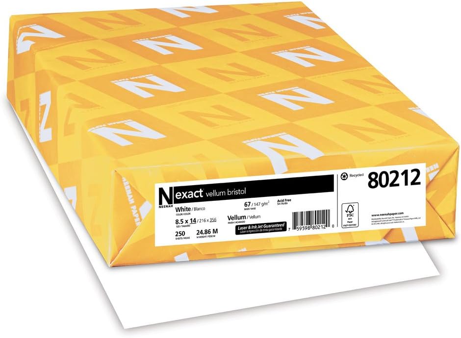 Exact Vellum Bristol, 11" x 17", 67 lb/145 gsm, White, 94 Brightness, 250 Sheets (80213): Office Products