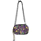Meocouoe Mardi Gras Crossbody Bags for Women and Men Small Cross Body Purse Shoulder Handbags Travel Purses