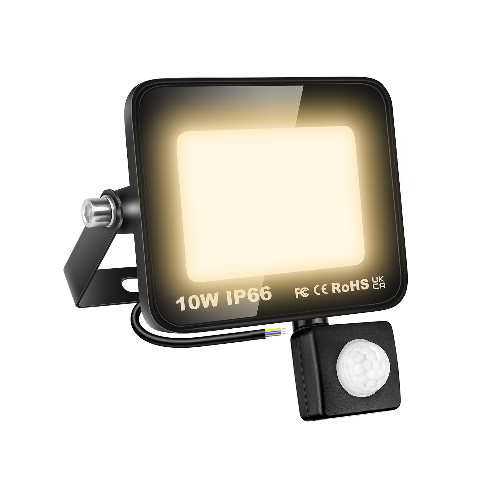 AUXTINGS LED Floodlight with Motion Sensor,10W 1000LM Outdoor Security Lights Outside Lamp 4000K Warm White Spot Light Exterior Lighting for Yard Backyard House Court Stadium Parking,IP66 175V-260V