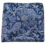 Tudor Paisley 100% Woven Silk Navy Pocket Square