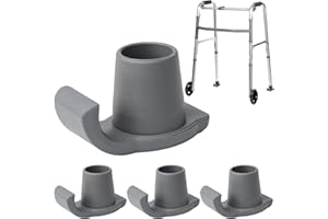 4 Pack Walker Ski Glides for Folding Walkers, Smooth Gliding Replacement Feet, Heavy Duty Walker Accessories for Seniors, Uni