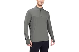 baleaf Men's 1/4 Zip Pullover Running Shirts Long Sleeve Golf Top with Zippered Pocket