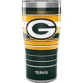 Tervis Traveler NFL Green Bay Packers - Hype Stripes Triple Insulated Tumbler Travel Cup Keeps Drinks Cold & Hot, 20oz, Stainless Steel