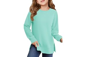 Haloumoning Girls Oversized Crewneck Sweatshirts Kids Long Sleeve Shirts Tops Fall Pullover 5-14 Years