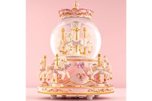KISIVE You are My Sunshine Snow Globe Music Box Daughter Birthday Gifts for Women Girls Friend Sister, Christmas Xmas Valentine Snow Globe Granddaughter Carousel Horse Music Box Gifts