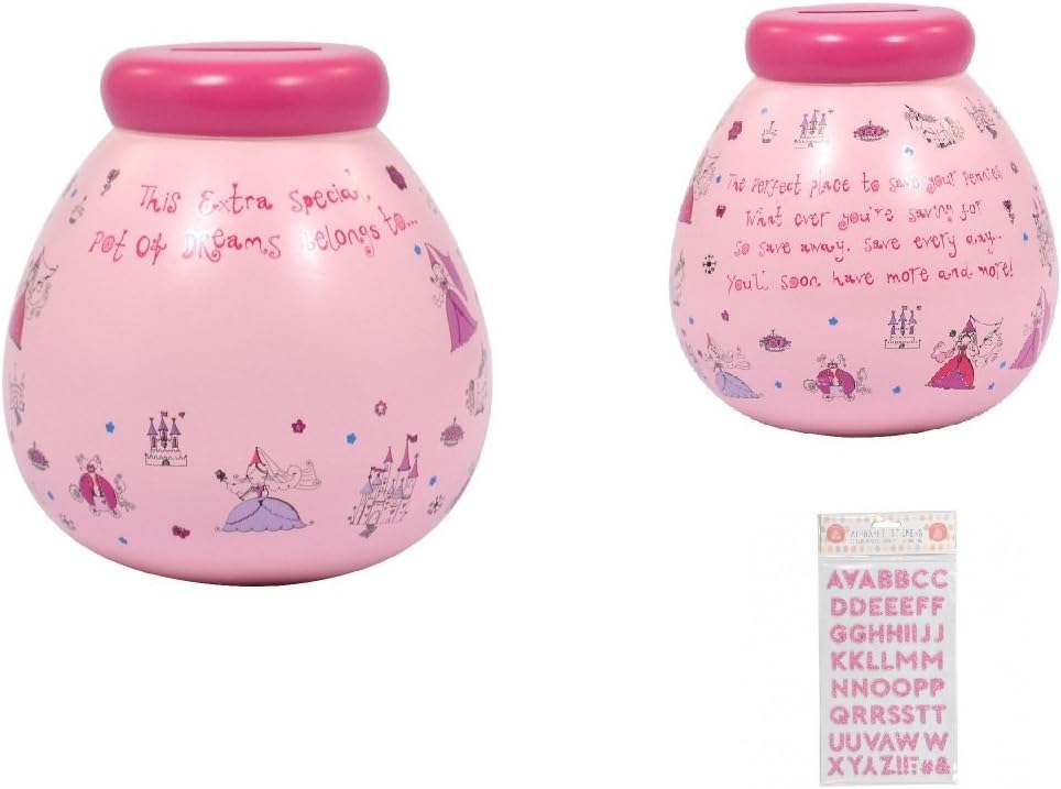 POT OF DREAMS CERAMIC MONEY BOX/ POT PERSONALISED POT PRINCESS WITH