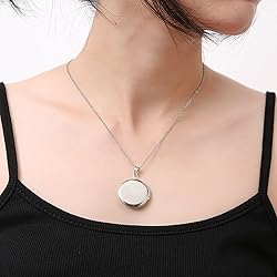 PHOCKSIN Silver Glossy Personalized Round Locket
