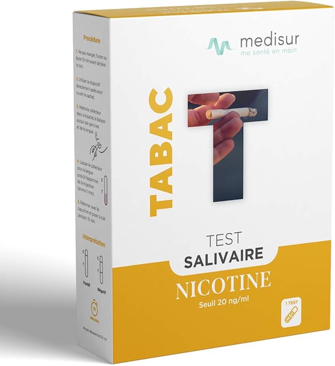 TEST TABAC / NICOTINE 2 TESTS SIMPLE D'UTILISATION RÉSULTATS 5