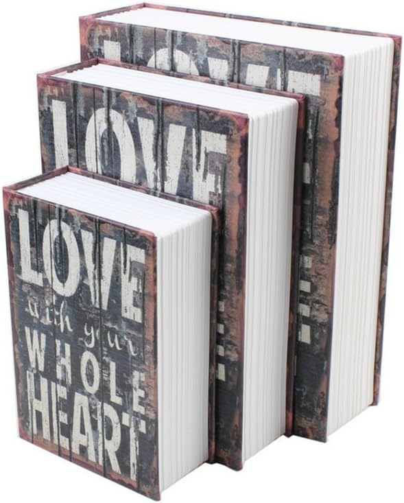 Secret Book Hidden Security Safe Lock Cash Money Jewellery Locker Box Open by Key S/M/L (L, Love with Your Whole Heart)