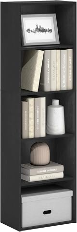 Furinno LUDER 5-Cube Bookshelf Bookcase Blackwood 9.4 x 15.8 x 52