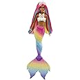 Barbie Dreamtopia Doll, Rainbow Magic Mermaid with Rainbow Hair & Light Brown Eyes, Water-Activated Color-Change Feature on Hair & Tail