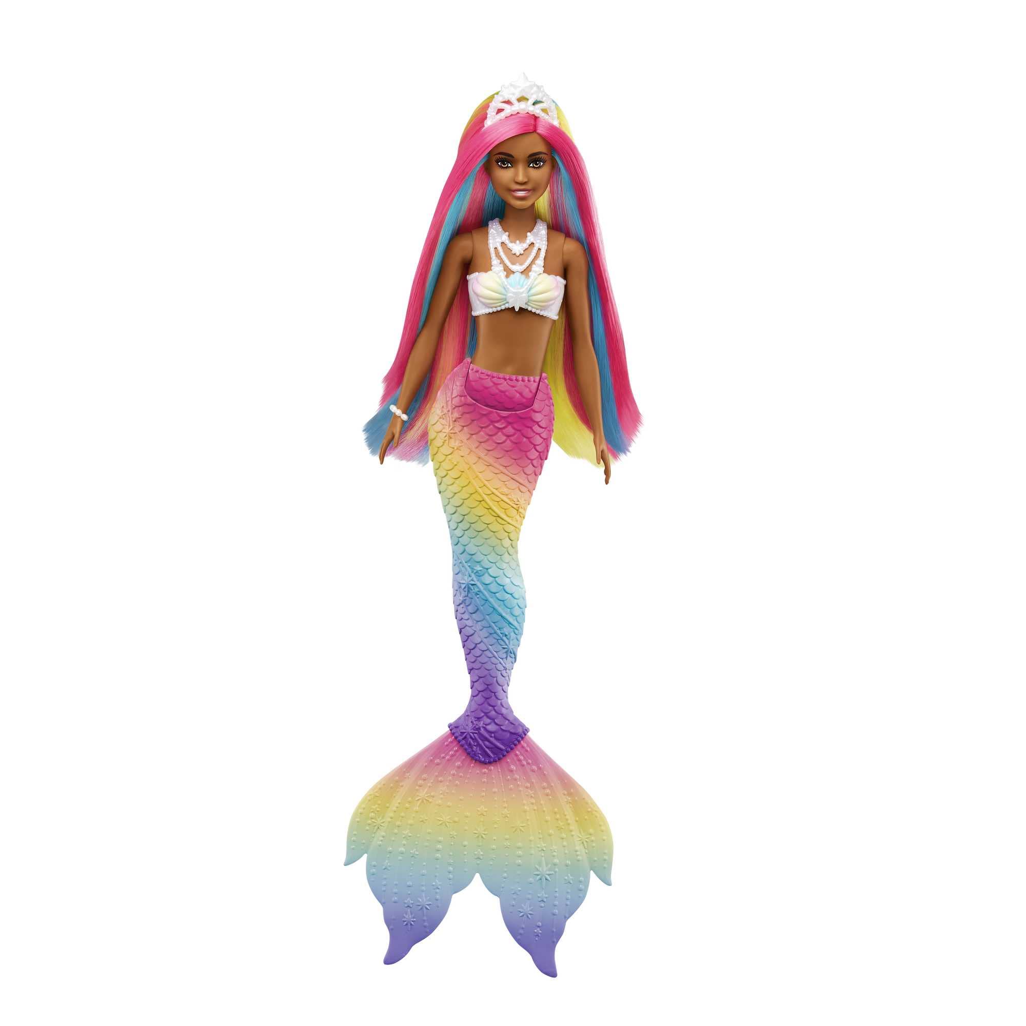 ​Barbie Dreamtopia Rainbow Magic Mermaid Doll with Rainbow Hair and Water-Activated Color Change Feature, Gift for 3 to 7 Year Olds