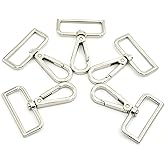 MELORDY 15 Pcs Metal Swivel Lobster Clasp Claw Push Gate Snap Hooks for DIY Crafts Keychain Purse Handbag Making (Silver,1-1/2 inch)