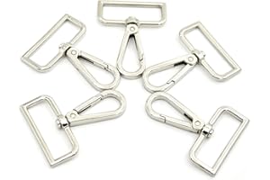 MELORDY 15 Pcs Metal Swivel Lobster Clasp Claw Push Gate Snap Hooks for DIY Crafts Keychain Purse Handbag Making (Silver,1-1/2 inch)