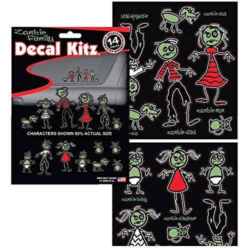 Zombie Family Auto Car Truck SUV Vehicle Garage Home Office School 3D Decal Set - Decal Kitz