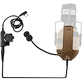 TSVISIONCORE Microphone & PTT for Walkerrazor Noise Cancelling Headphones Airsoft (Coyote Brown)