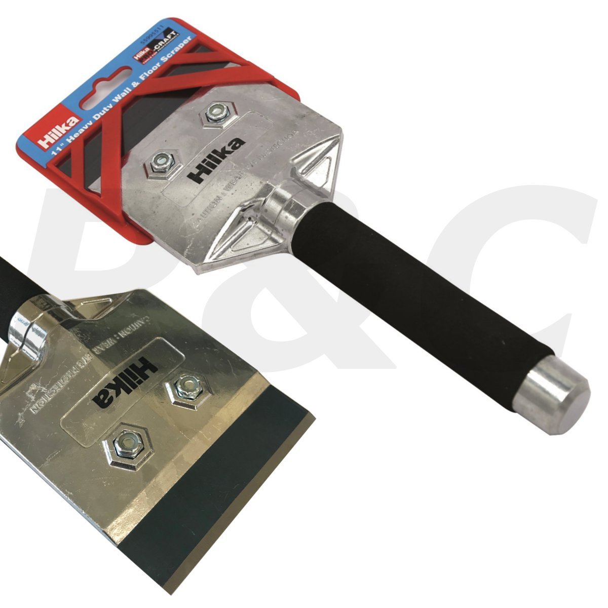 Hilka 55995511 11" Heavy Duty Floor Scraper PC, Black/Silver