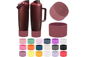 Mity rain 2PCS Protective Silicone Boots for Owala 30oz & 40oz FreeSip Sway Bottles & Tumblers - Accessories for owala, Enhances Stability & Prevents Scratches(Black Cherry)