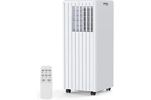 TAKYWEP Portable Air Conditioner with 8,000 BTU Cooling Power – 3 Modes (Cool, Dehumidify, Fan) for Rooms Up to 350 Sq.Ft, Includes Remote, 24H Timer & Easy-Install Window Kit