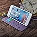 Cornmi Design for iPhone 6 Case, Premium Vintage Flip Wallet Leather Magnetic Closure Cover Skin for iPhone 6 4.7 inch with Card Slots and Wrist Strap (Purple)