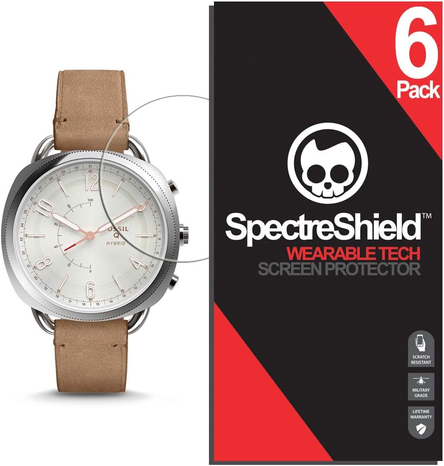 Spectre Shield (6 Pack) Screen Protector for Fossil Hybrid Smartwatch Q Accomplice Accessory Fossil Hybrid Smartwatch Q Accomplice Case Friendly Full Coverage Clear Film