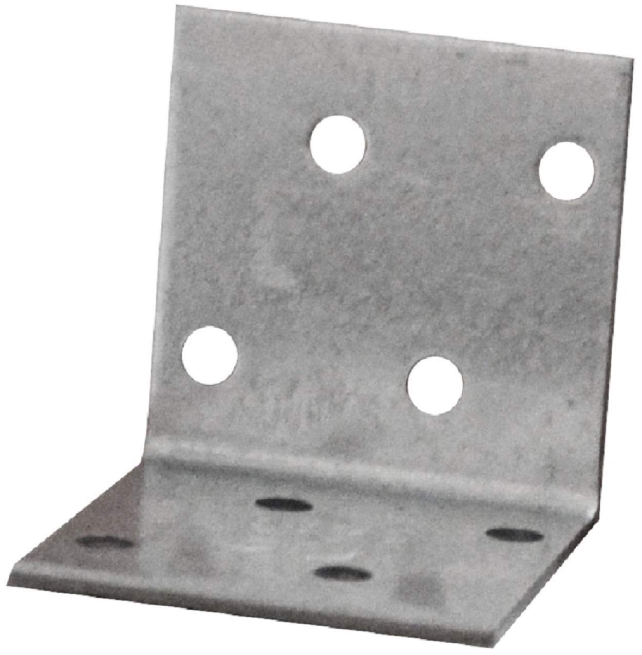 Pack of 50pcs Angle Corner Brackets Plates, Metal Steel Sheet Galvanised Z275 275 (g/m2) 20 (μm) 1.57"x1.57"x1.57" (40 x 40 x 40mm)