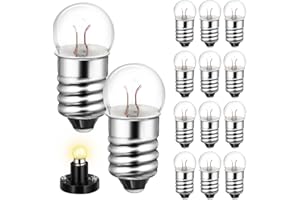 Alasum 50pcs Mini Light Bulbs 1.5V 0.3A, Screw Base Small Incandescent Bulbs for Physics Experiment, DIY Circuit Projects, Wa