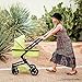 TRIOKID 2 in 1 Deluxe Baby Doll Stroller Sportline X1 Lemon Green Drawable Fabric with Swiveling Wheels & Adjustable Handle