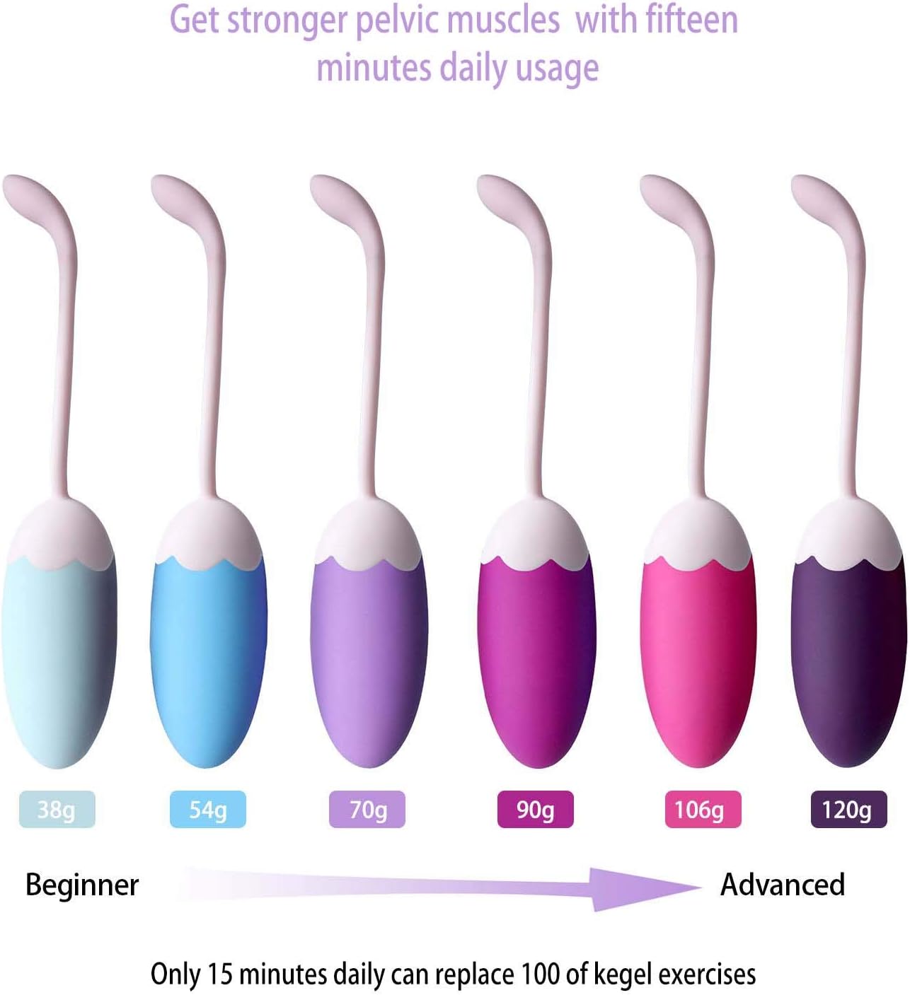 Kegel Exercise Weights Products - Doctor Recommended Pelvic Floor Exercises-Kegel Balls - Set of 6 Ben Wa Balls for Women Tightening & Control with Training Kit：Beginners & Advanced: Health & Personal Care